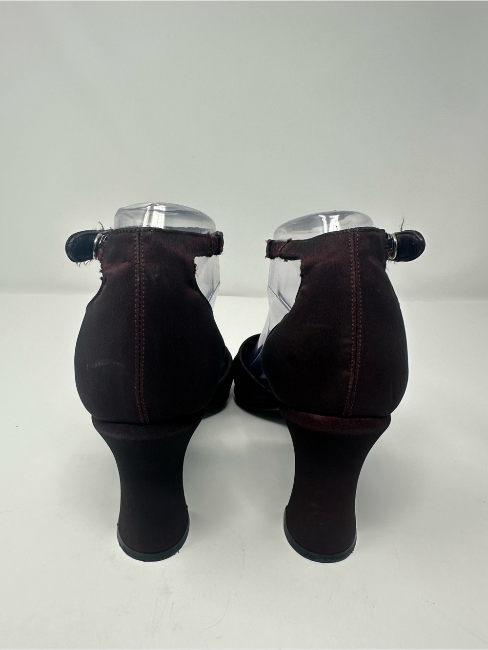 VTG 90s Kenneth Cole Floral Embroidered Mules Satin Kitten Heels 8.5 Whimsigoth - Picture 6 of 10